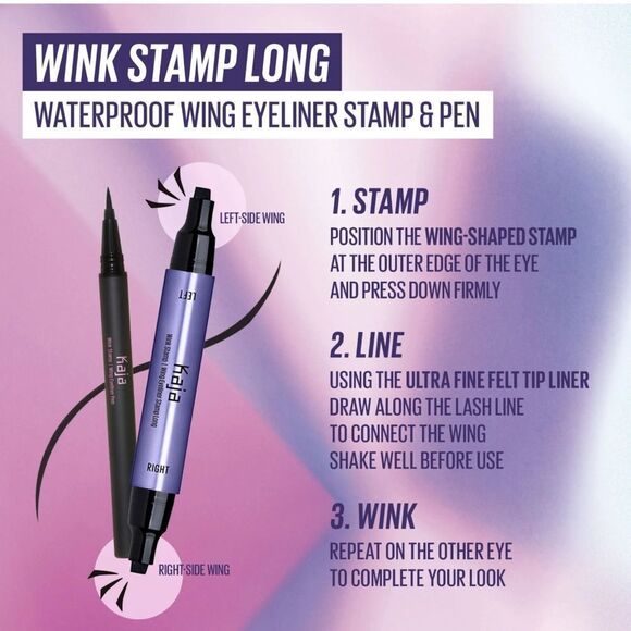 🌷 Kaja Wink Stamp Wing Eyeliner Pen and Stamp New FullSz Black - Picture 6 of 7